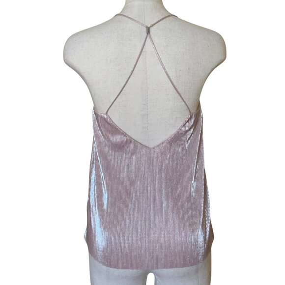 Express Metallic Pink Pleated Cami Top Size XS NEW with Tag - Picture 2 of 12